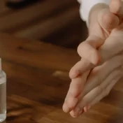 how to get hand sanitizer off of wood