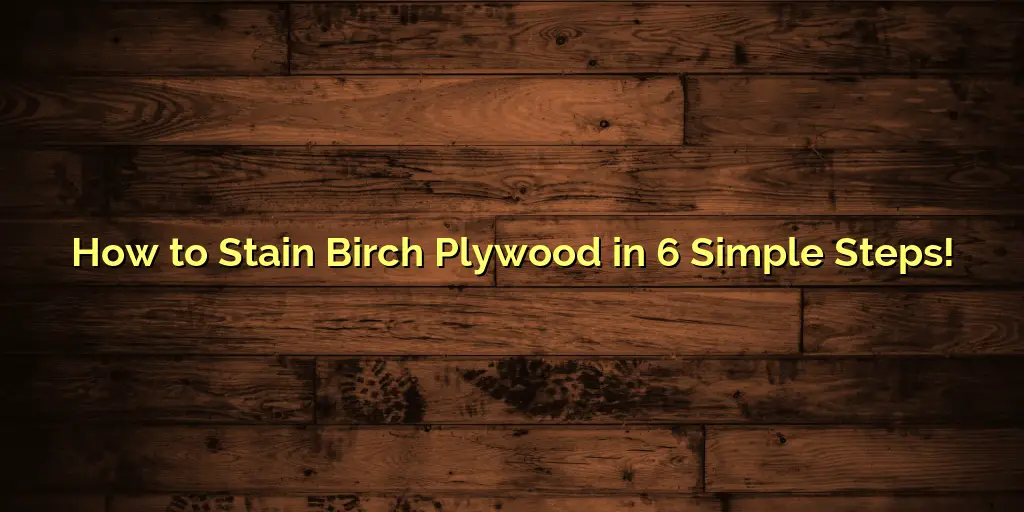 How to Stain Birch Plywood in 6 Simple Steps!