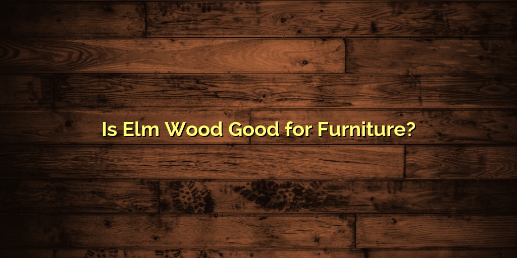 Is Elm Wood Good for Furniture?