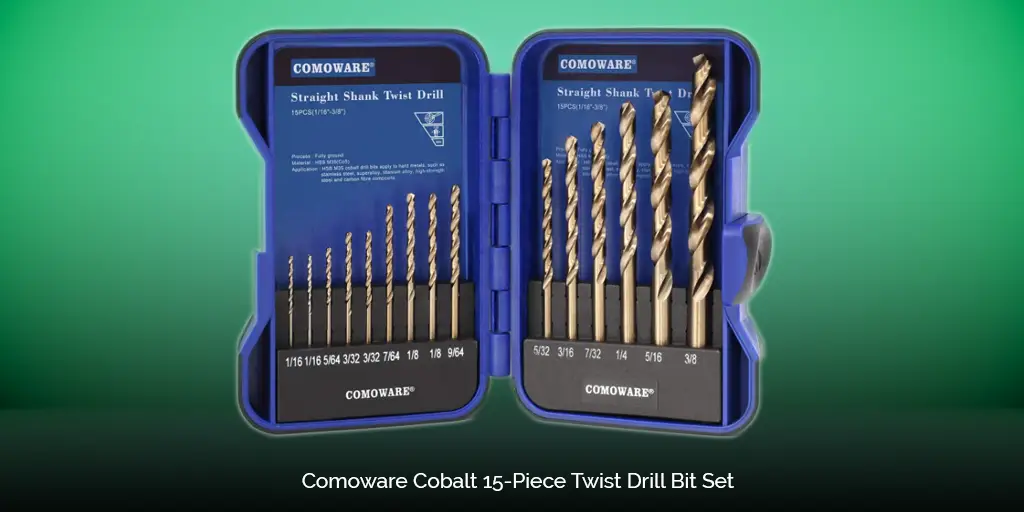 Comoware Cobalt 15 Piece Twist Drill Bit Set
