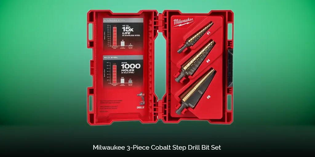 Milwaukee 3 Piece Cobalt Step Drill Bit Set